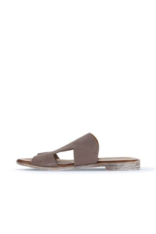 Bueno Shoes Gri Koyu Alf Süet Kadın Düz Terlik 01wa3012 - Görsel 4