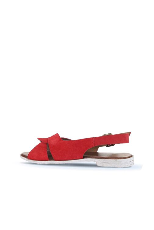 Bueno Shoes Kırmızı Alf Süet Kadın Düz Sandalet 01wa3018 - Görsel 5