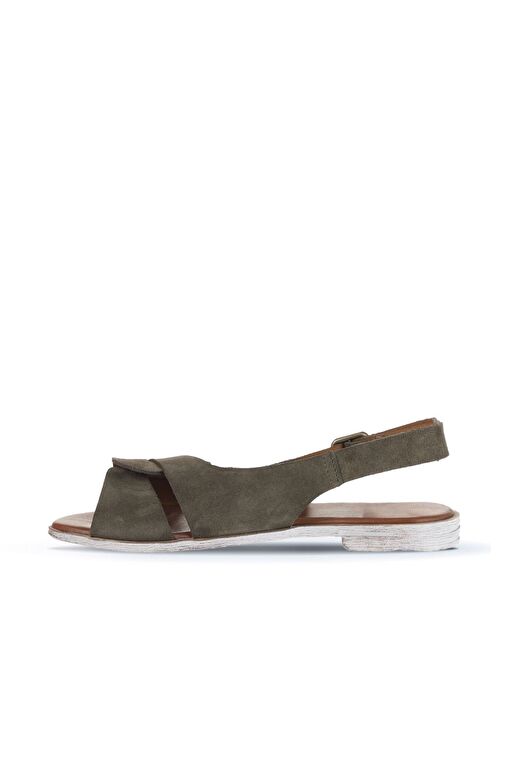 Bueno Shoes Haki Alf Süet Kadın Düz Sandalet 01wa3018 - Görsel 4