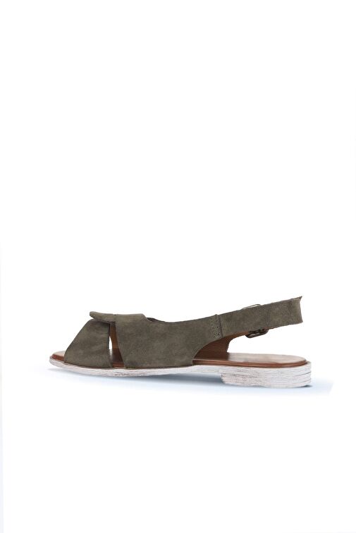Bueno Shoes Haki Alf Süet Kadın Düz Sandalet 01wa3018 - Görsel 5