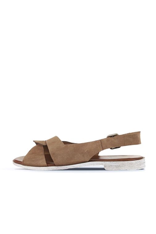 Bueno Shoes Taba Alf Süet Kadın Düz Sandalet 01wa3018 - Görsel 4
