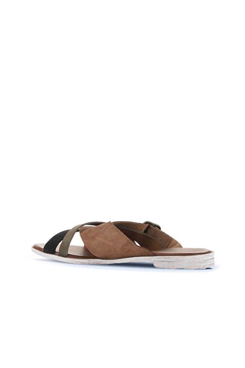 Bueno Shoes Taba Multi Alf Süet Kadın Düz Terlik 01wa3019 - Görsel 5