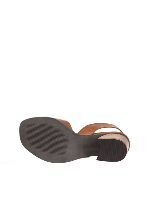 Bueno Shoes Taba Koyu Deri Kadın Topuklu Sandalet 01wa3501 - Görsel 6
