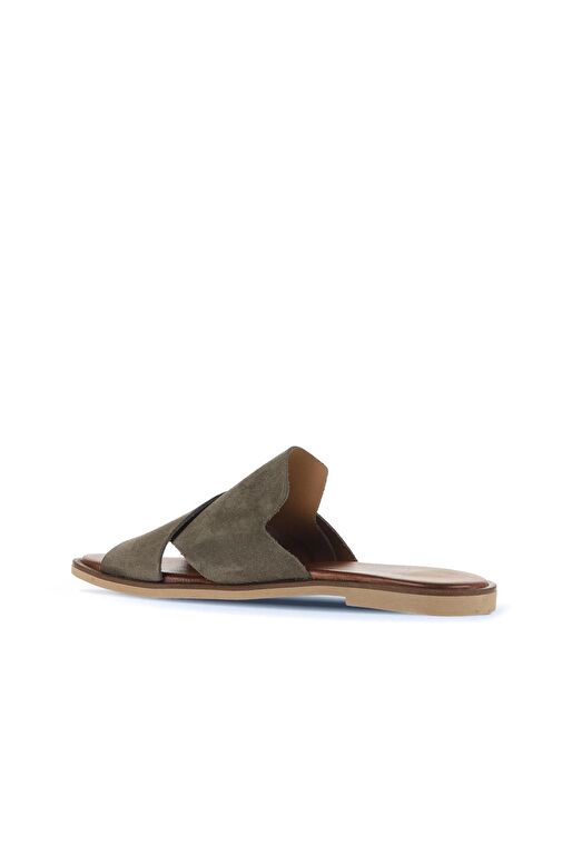 Bueno Shoes Haki Alf Süet Kadın Düz Terlik 01wa5710 - Görsel 5