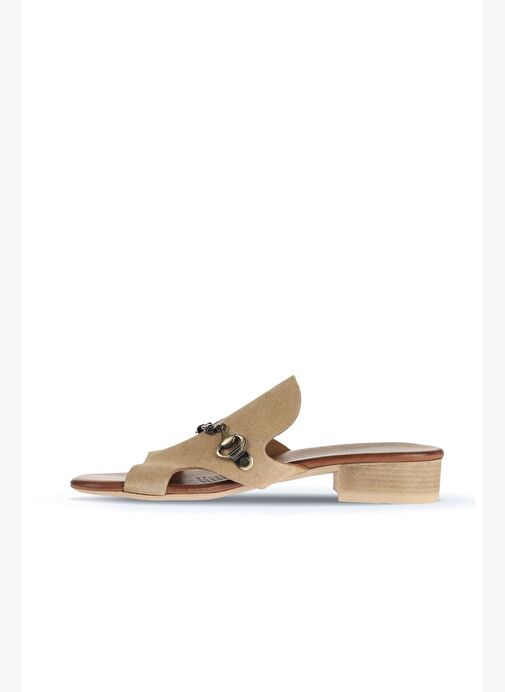 Bueno Shoes Taba Açık Alf Süet Kadın Topuklu Terlik 01wa7304 - Görsel 4