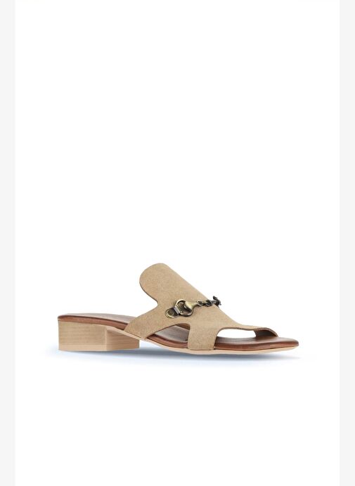 Bueno Shoes Taba Açık Alf Süet Kadın Topuklu Terlik 01wa7304 - Görsel 3