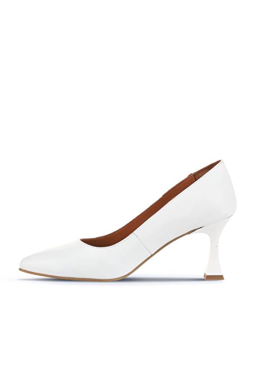Bueno Shoes Beyaz Deri Kadın Topuklu Ayakkabı 01wa1401 - Görsel 4