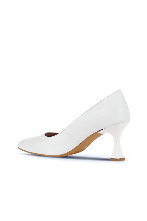Bueno Shoes Beyaz Deri Kadın Topuklu Ayakkabı 01wa1401 - Görsel 5