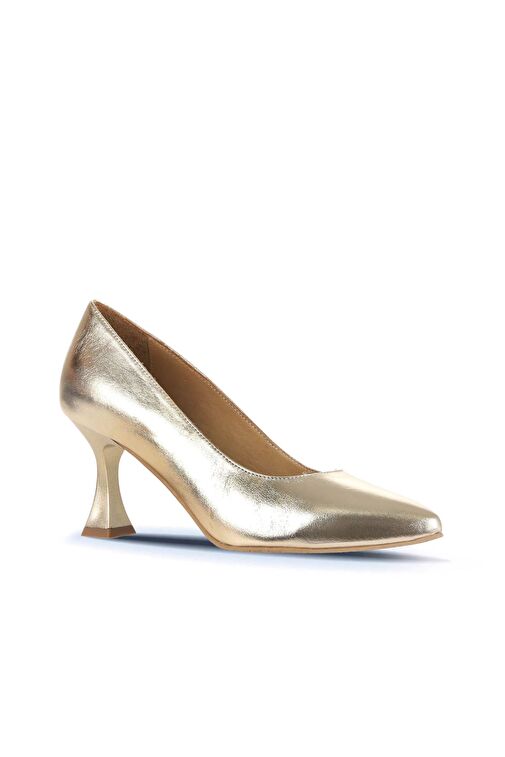 Bueno Shoes Altın Parlak Deri Kadın Topuklu Ayakkabı 01wa1401 - Görsel 3
