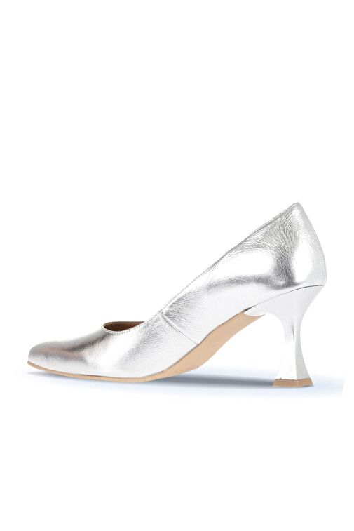 Bueno Shoes Gümüş Deri Kadın Topuklu Ayakkabı 01wa1401 - Görsel 5
