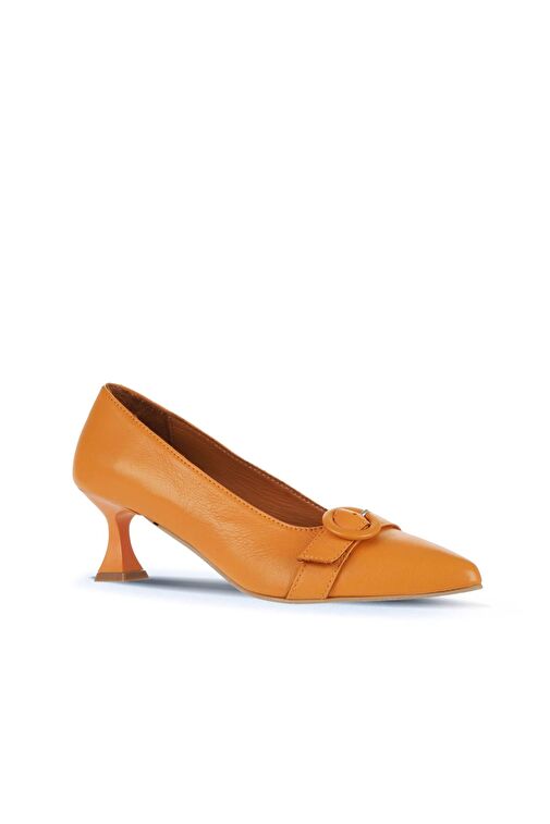 Bueno Shoes Turuncu Deri Kadın Topuklu Ayakkabı 01wa1305 - Görsel 3