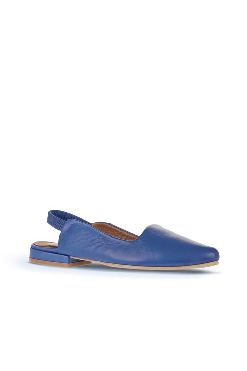 Bueno Shoes Mavi Koyu Deri Kadın Düz Sandalet 01wa0303 - Görsel 3