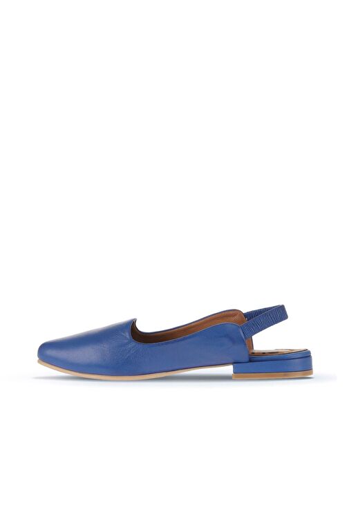 Bueno Shoes Mavi Koyu Deri Kadın Düz Sandalet 01wa0303 - Görsel 4
