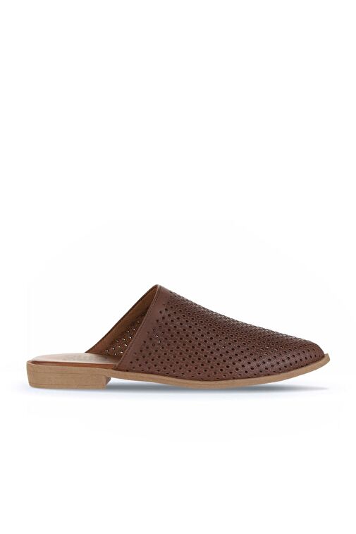 Bueno Shoes Kahverengi Deri Kadın Düz Terlik 01wa9200 - Görsel 2