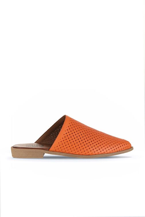 Bueno Shoes Turuncu Deri Kadın Düz Terlik 01wa9200 - Görsel 2