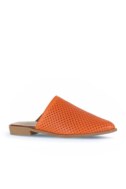 Bueno Shoes Turuncu Deri Kadın Düz Terlik 01wa9200 - Görsel 3