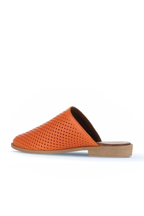 Bueno Shoes Turuncu Deri Kadın Düz Terlik 01wa9200 - Görsel 5