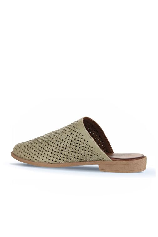 Bueno Shoes Haki Deri Kadın Düz Terlik 01wa9200 - Görsel 5