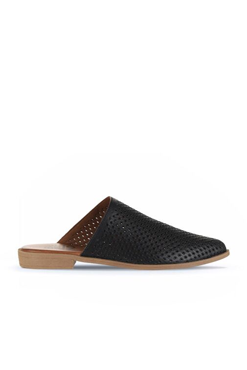 Bueno Shoes Siyah Deri Kadın Düz Terlik 01wa9200 - Görsel 2