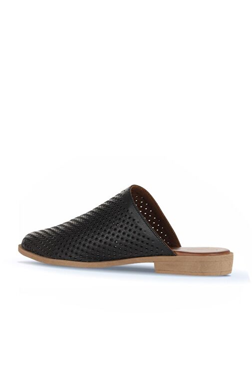 Bueno Shoes Siyah Deri Kadın Düz Terlik 01wa9200 - Görsel 5