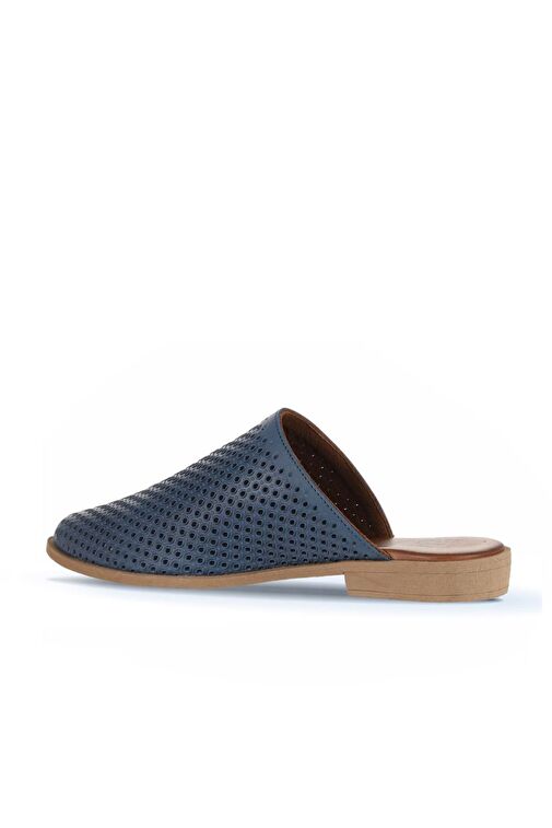Bueno Shoes Mavi Deri Kadın Düz Terlik 01wa9200 - Görsel 7