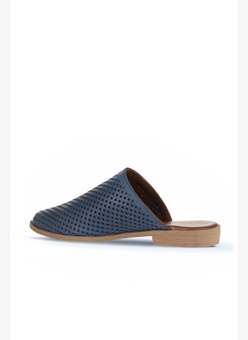 Bueno Shoes Mavi Deri Kadın Düz Terlik 01wa9200 - Görsel 8