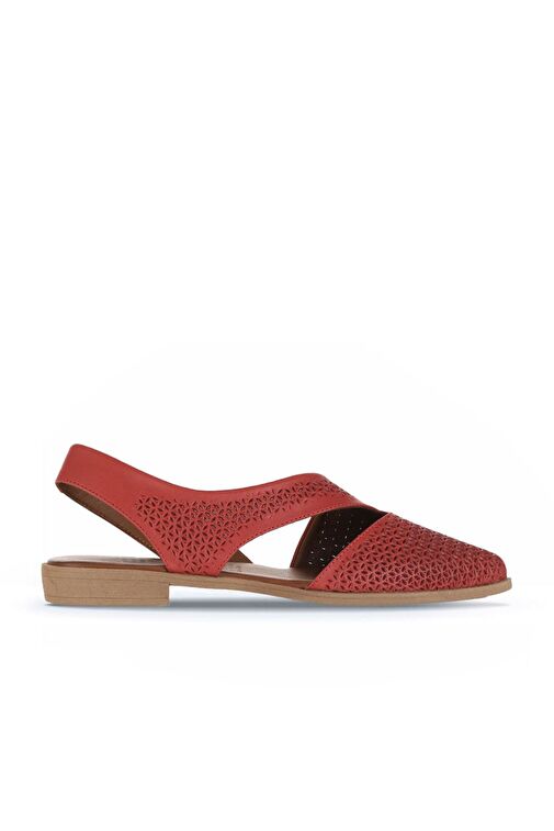 Bueno Shoes Kırmızı Deri Kadın Düz Sandalet 01wa9202 - Görsel 2
