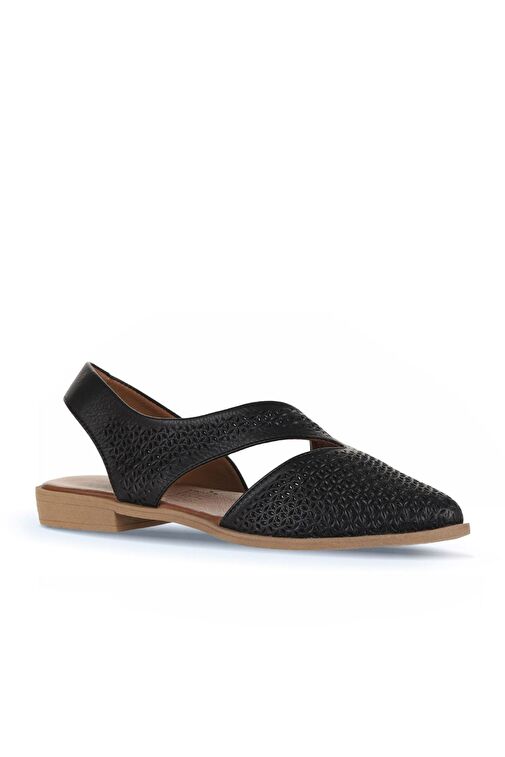 Bueno Shoes Siyah Deri Kadın Düz Sandalet 01wa9202 - Görsel 3