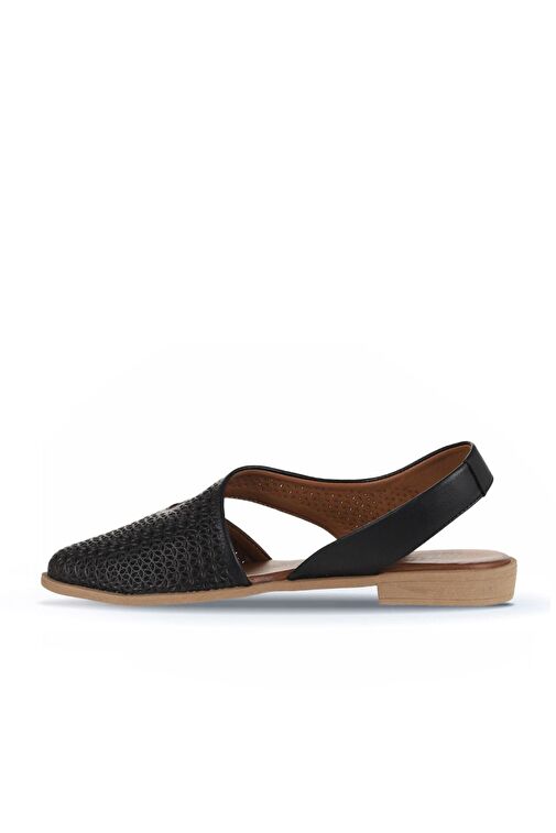 Bueno Shoes Siyah Deri Kadın Düz Sandalet 01wa9202 - Görsel 4