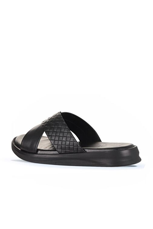 Bueno Shoes Siyah Deri/örgü Erkek Düz Terlik 25mt2230 - Görsel 5
