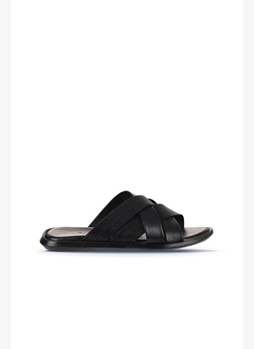 Bueno Shoes Siyah Deri Erkek Düz Terlik 25mt2233 - Görsel 2