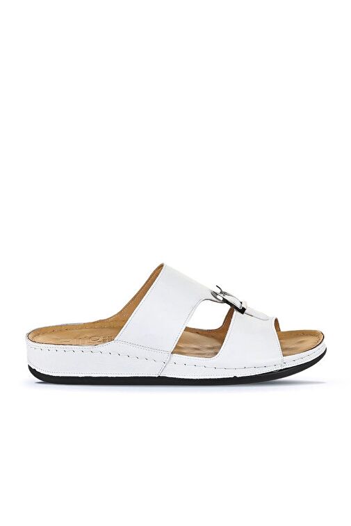 Bueno Shoes Beyaz Deri Erkek Düz Terlik 25mt2360 - Görsel 2