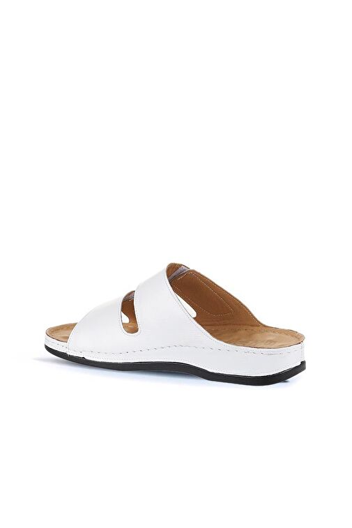 Bueno Shoes Beyaz Deri Erkek Düz Terlik 25mt2365 - Görsel 5