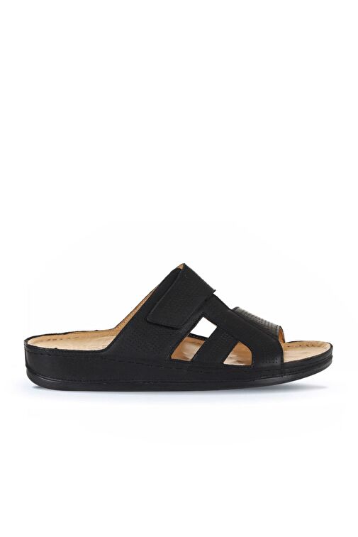 Bueno Shoes Siyah Baskılı Deri Erkek Düz Terlik 25mt2411 - Görsel 2