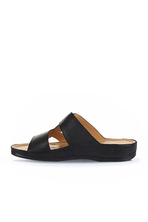 Bueno Shoes Siyah Baskılı Deri Erkek Düz Terlik 25mt2411 - Görsel 4