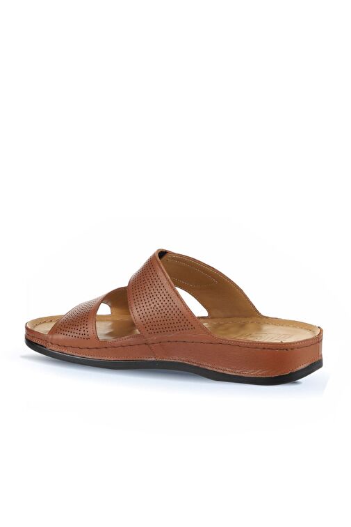 Bueno Shoes Taba Baskılı Deri Erkek Düz Terlik 25mt2411 - Görsel 5