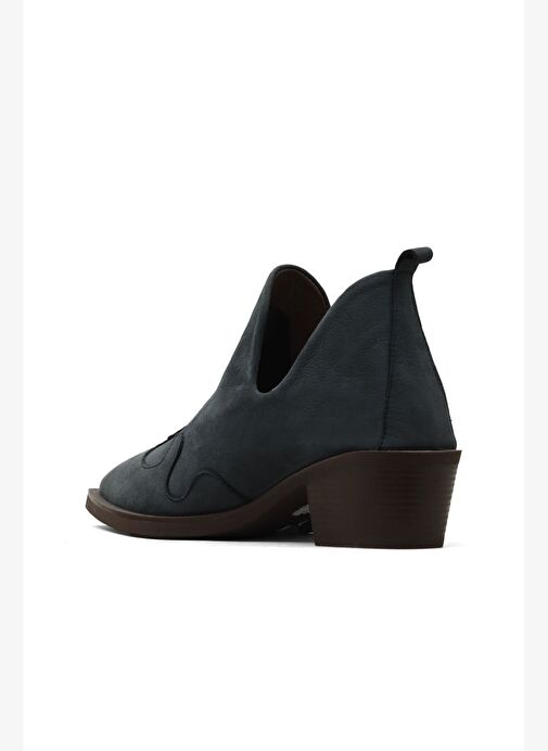 Bueno Shoes Lacivert Nubuk Kadın Topuklu Bot 01wd4001 - Görsel 5
