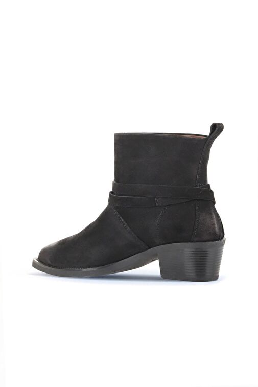 Bueno Shoes Siyah Nubuk Kadın Topuklu Bot 01wd4006 - Görsel 5