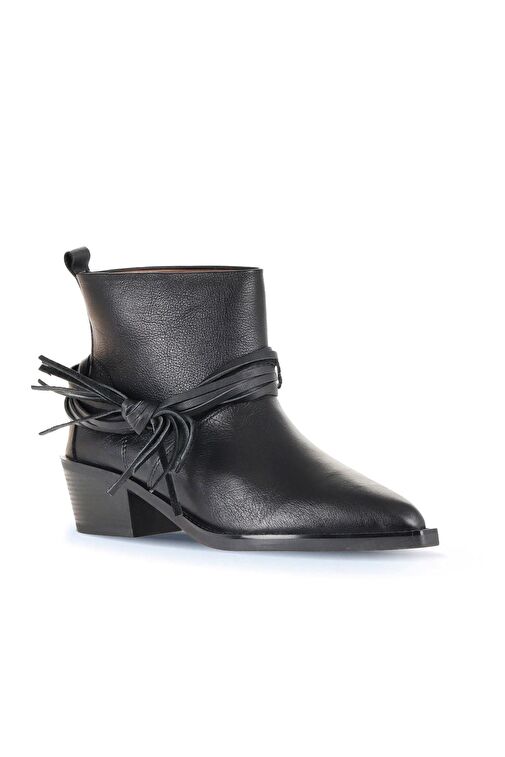 Bueno Shoes Siyah Deri Kadın Topuklu Bot 01wd4007 - Görsel 4