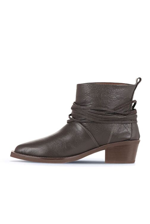 Bueno Shoes Kahverengi Deri Kadın Topuklu Bot 01wd4007 - Görsel 3