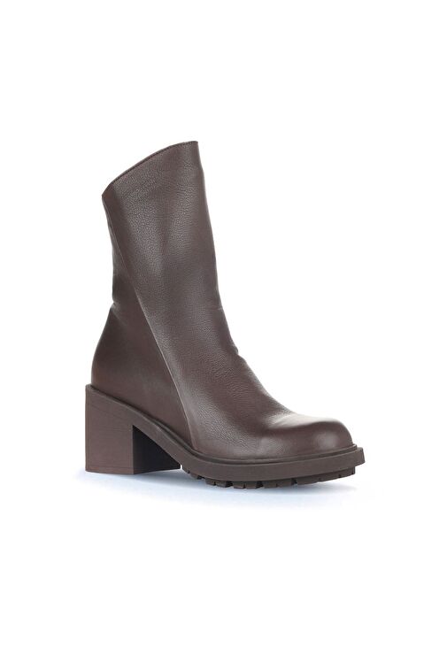 Bueno Shoes Kahverengi Deri Kadın Topuklu Bot 01wz7905 - Görsel 3