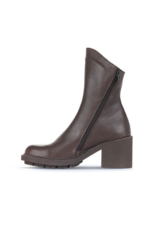 Bueno Shoes Kahverengi Deri Kadın Topuklu Bot 01wz7905 - Görsel 4