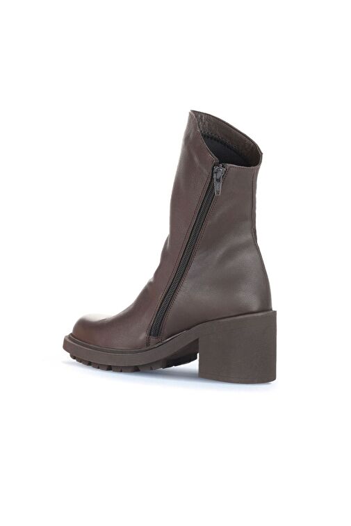 Bueno Shoes Kahverengi Deri Kadın Topuklu Bot 01wz7905 - Görsel 5