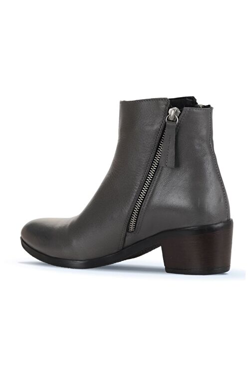 Bueno Shoes Gri Deri Kadın Topuklu Bot 01wd1100 - Görsel 5