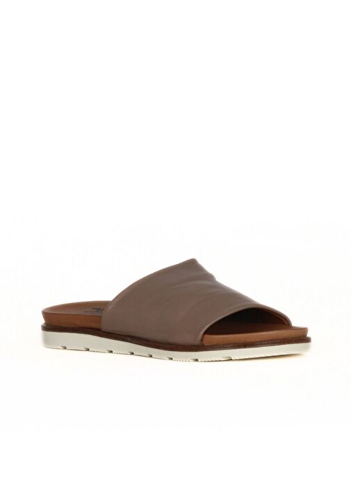 Bueno Shoes Gri Deri Kadın Düz Terlik 01wl0503 - Görsel 3