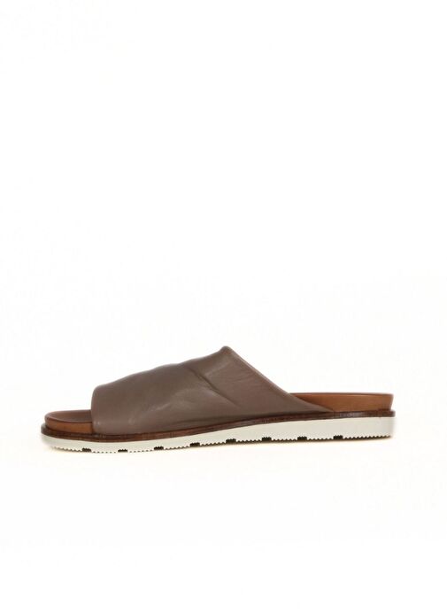 Bueno Shoes Gri Deri Kadın Düz Terlik 01wl0503 - Görsel 4