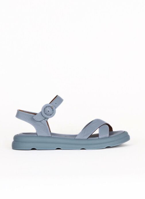 Bueno Shoes Mavi Deri Kadın Sandalet 01wy9409 - Görsel 2