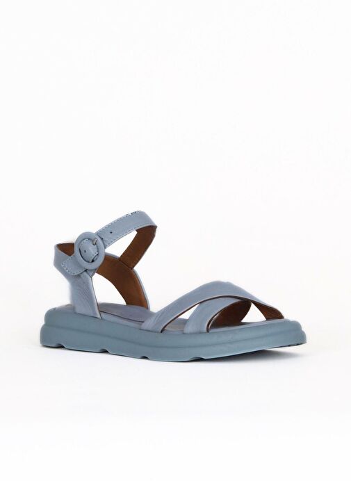 Bueno Shoes Mavi Deri Kadın Sandalet 01wy9409 - Görsel 3