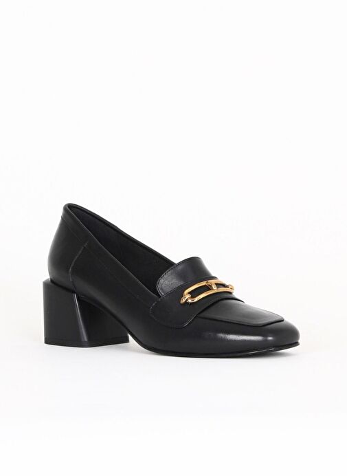 Bueno Shoes Siyah Deri Kadın Topuklu Ayakkabı 33wa7656 - Görsel 3