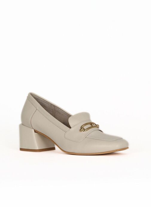 Bueno Shoes Bej Deri Kadın Topuklu Ayakkabı 33wa7656 - Görsel 3